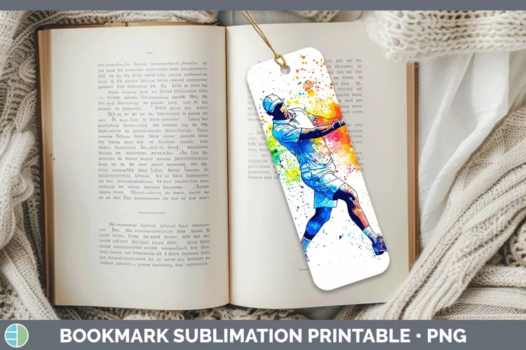 Watercolor Splash Male Tennis Bookmark Sublimation Printable