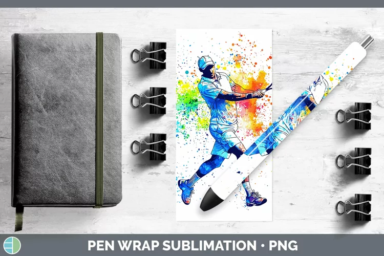 Watercolor Splash Male Tennis Pen Wrap Sublimation Pen Desig