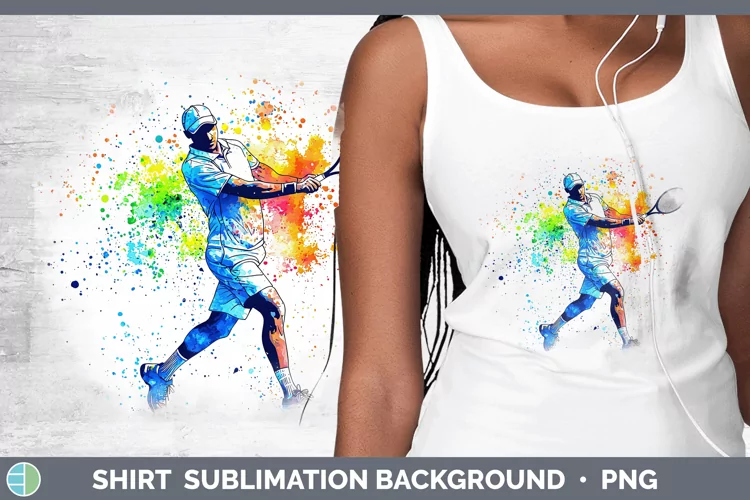 Watercolor Splash Male Tennis Shirt Sublimation Sublimation