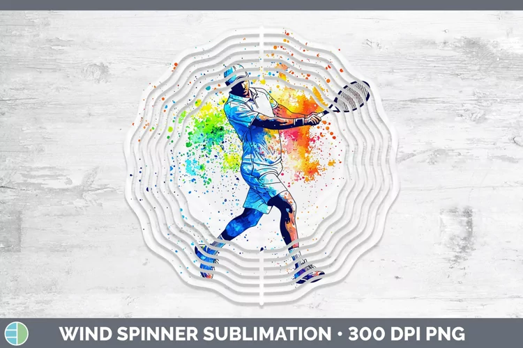 Watercolor Splash Male Tennis Wind Spinner Sublimation Spinn