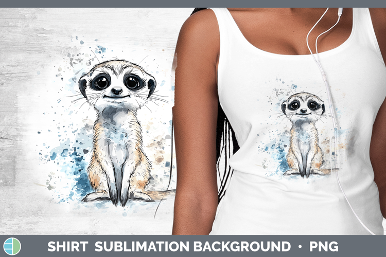 Watercolor Splash Meerkat Shirt Sublimation Sublimation Back