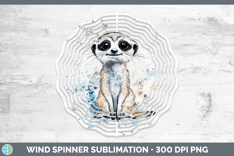 Watercolor Splash Meerkat Wind Spinner Sublimation Spinner D