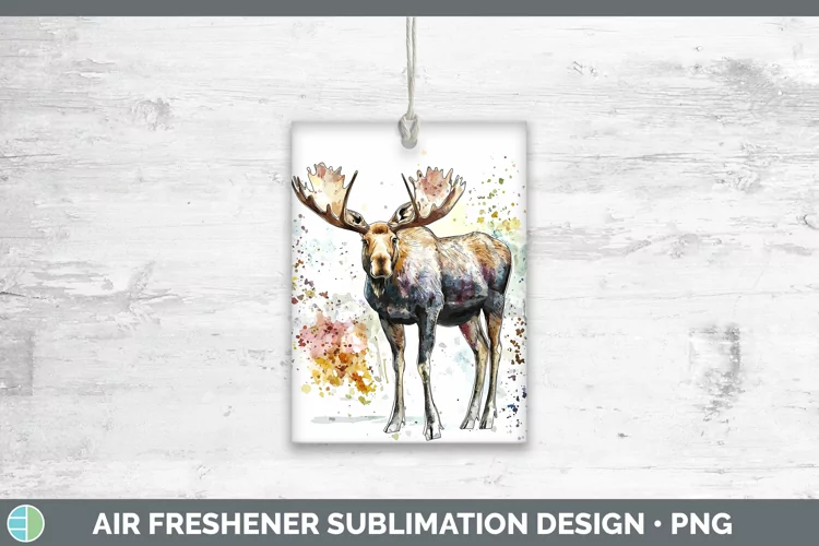 Watercolor Splash Moose Air Freshener Sublimation Car Freshe