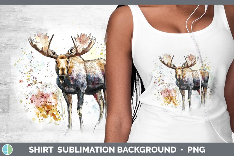 Watercolor Splash Moose Shirt Sublimation Sublimation Backgr