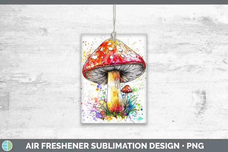 Watercolor Splash Mushroom Air Freshener Sublimation Car Fre