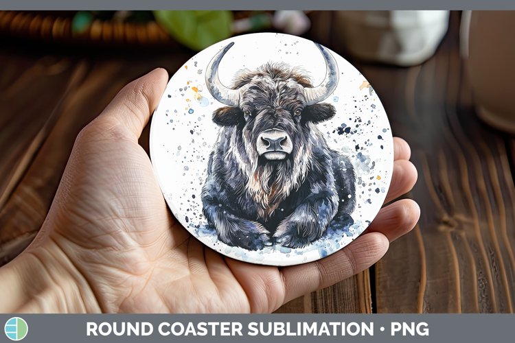 GorgeousWatercolor Splash Round Coaster design.