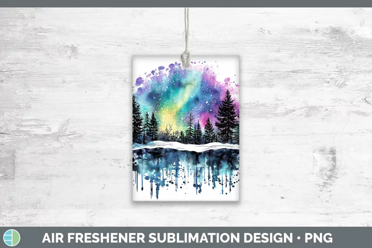 Watercolor Splash Northern Lights Air Freshener Sublimation