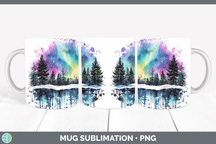 GorgeousWatercolor Splash Mug Wrap design.