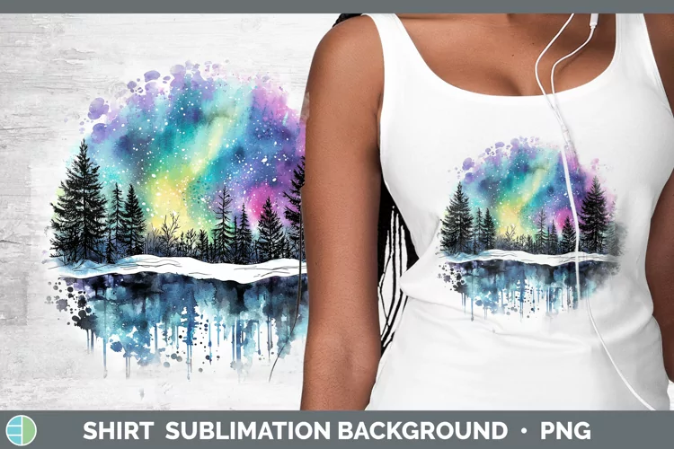 Watercolor Splash Northern Lights Shirt Sublimation Sublimat