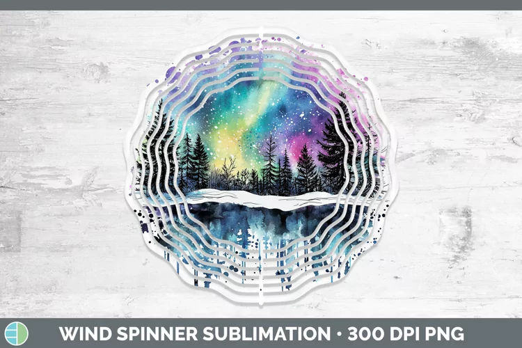 Watercolor Splash Northern Lights Wind Spinner Sublimation S