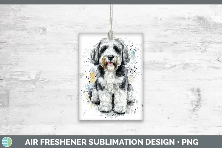 Watercolor Splash Old English Sheepdog Air Freshener Sublima
