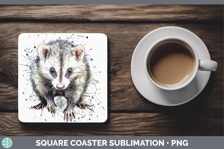 GorgeousWatercolor Splash Square Coaster design.