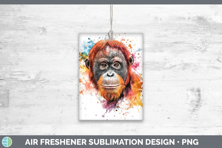 Watercolor Splash Orangutan Air Freshener Sublimation Car Fr