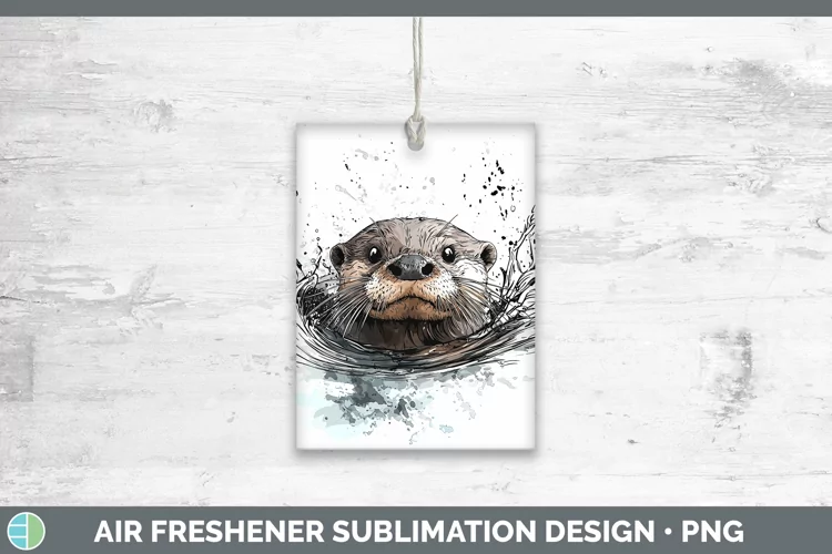 Watercolor Splash Otter Air Freshener Sublimation Car Freshe
