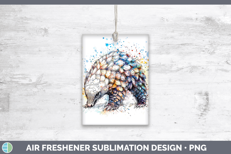 Watercolor Splash Pangolin Air Freshener Sublimation Car Fre