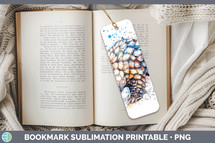 Watercolor Splash Pangolin Bookmark Sublimation Printable De