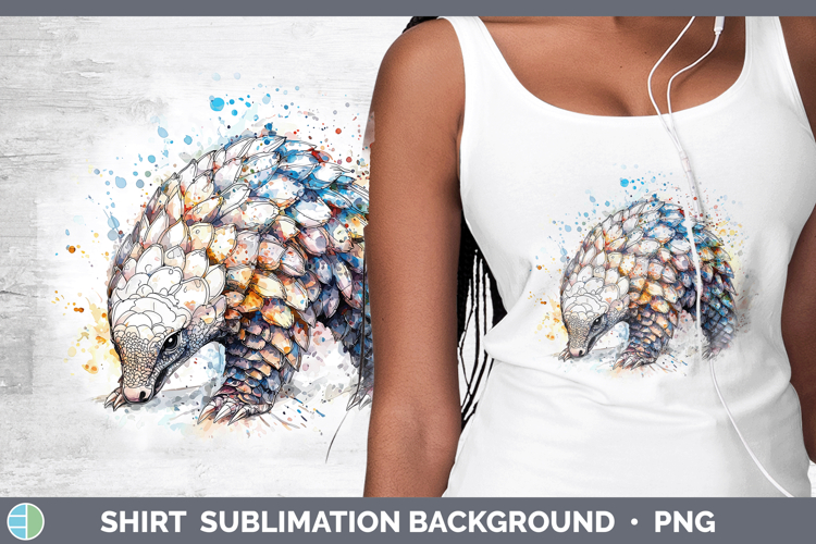 Watercolor Splash Pangolin Shirt Sublimation Sublimation Bac