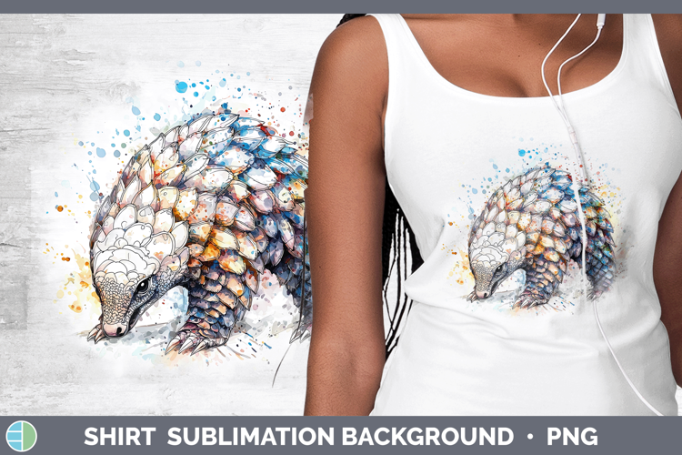 Watercolor Splash Pangolin Shirt Sublimation Sublimation Bac