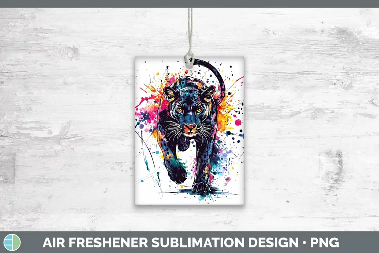 Watercolor Splash Panther Air Freshener Sublimation Car Fres