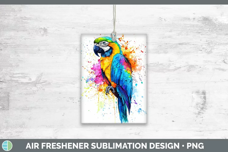 Watercolor Splash Parrot Air Freshener Sublimation Car Fresh