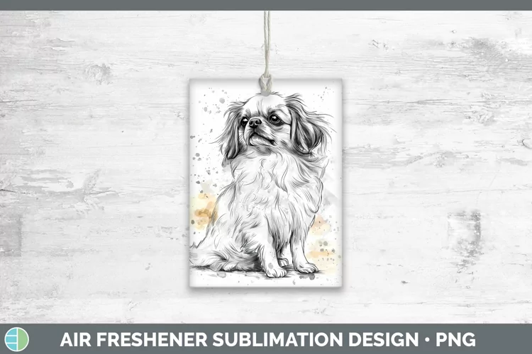 Watercolor Splash Pekingese Air Freshener Sublimation Car Fr