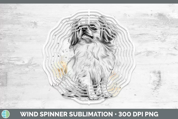 Watercolor Splash Pekingese Wind Spinner Sublimation Spinner