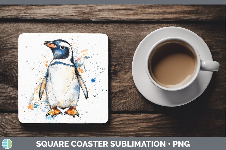 GorgeousWatercolor Splash Square Coaster design.