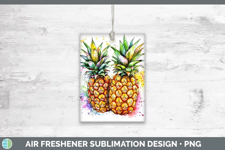Watercolor Splash Pineapple Air Freshener Sublimation Car Fr