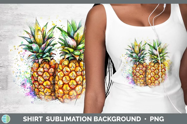 Watercolor Splash Pineapple Shirt Sublimation Sublimation Ba