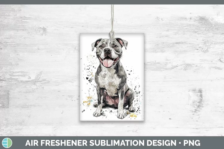 Watercolor Splash Pit Bull Air Freshener Sublimation Car Fre
