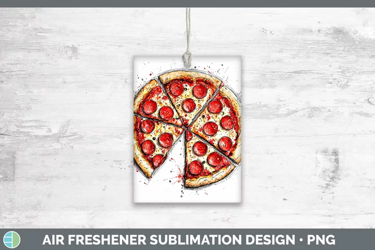 Watercolor Splash Pizza Air Freshener Sublimation Car Freshe