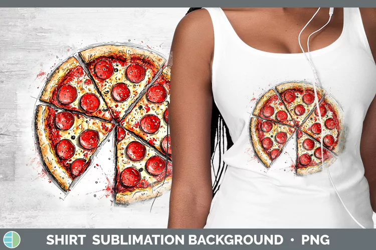 Watercolor Splash Pizza Shirt Sublimation Sublimation Backgr