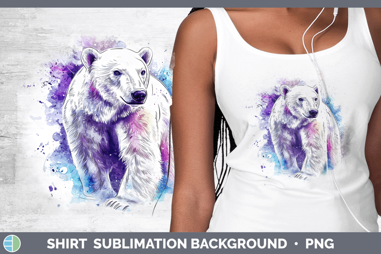 Watercolor Splash Polar Bear Shirt Sublimation Sublimation B