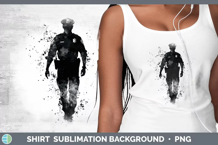 Watercolor Splash Police Man Shirt Sublimation Sublimation B
