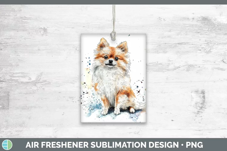 Watercolor Splash Pomeranian Air Freshener Sublimation Car F