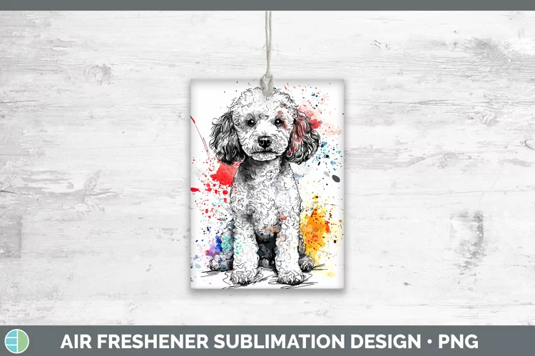Watercolor Splash Poodle Air Freshener Sublimation Car Fresh