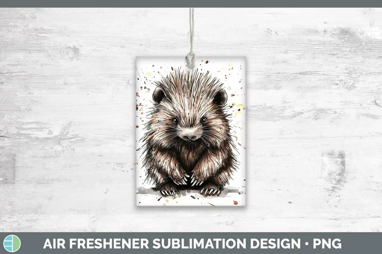 Watercolor Splash Porcupine Air Freshener Sublimation Car Fr