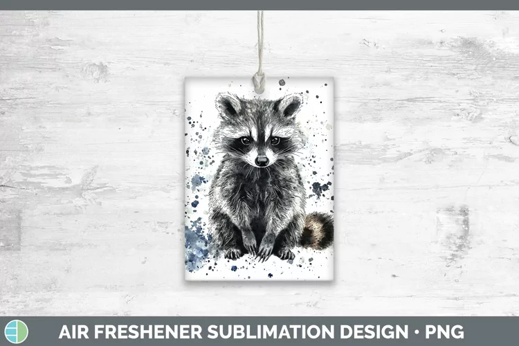 Watercolor Splash Raccoon Air Freshener Sublimation Car Fres