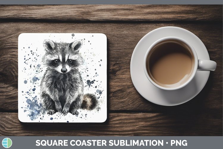 GorgeousWatercolor Splash Square Coaster design.