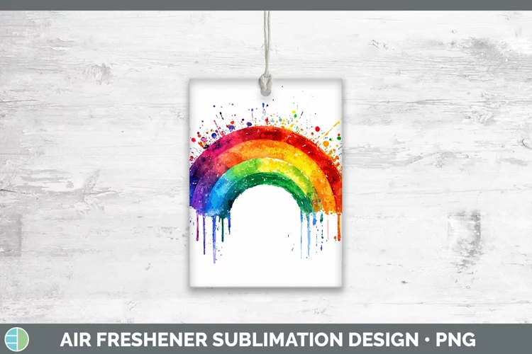 Watercolor Splash Rainbow Air Freshener Sublimation Car Fres