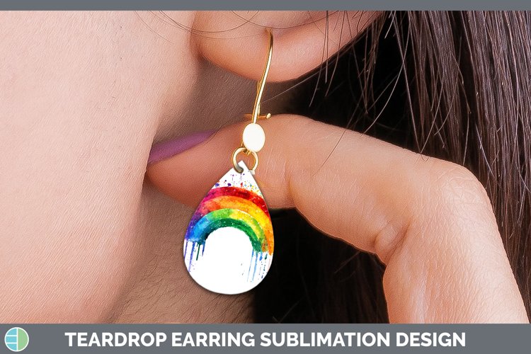 GorgeousWatercolor Splash Teardrop Earrings design.