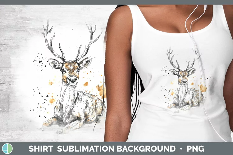 Watercolor Splash Reindeer Shirt Sublimation Sublimation Bac