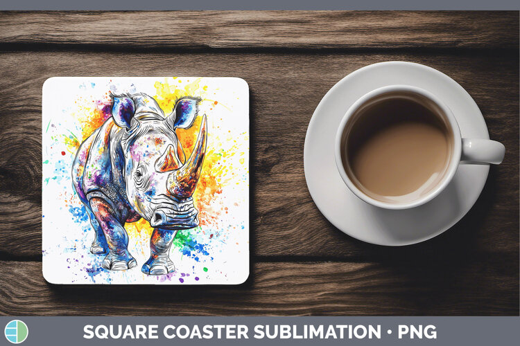 GorgeousWatercolor Splash Square Coaster design.