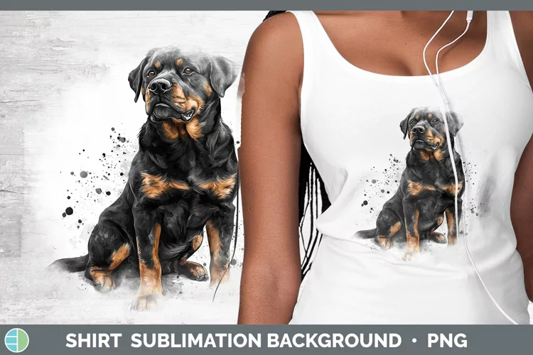 Watercolor Splash Rottweiler Shirt Sublimation Sublimation B
