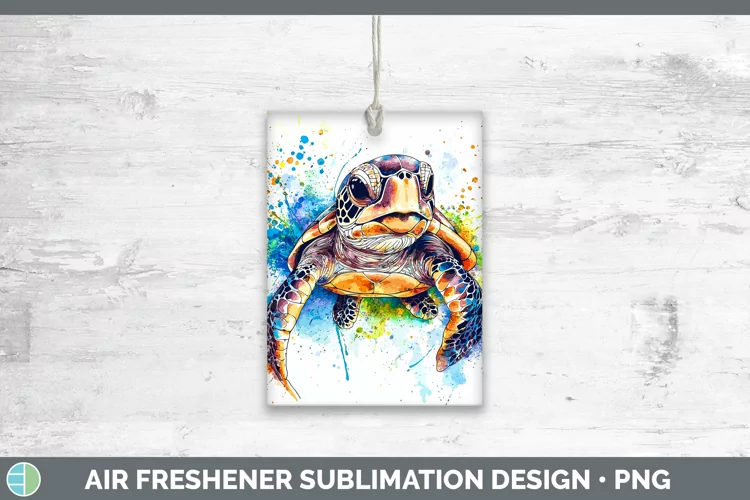 Watercolor Splash Sea Turtle Air Freshener Sublimation Car F