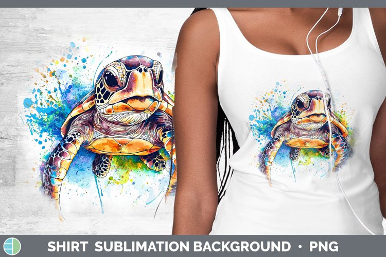 Watercolor Splash Sea Turtle Shirt Sublimation Sublimation B