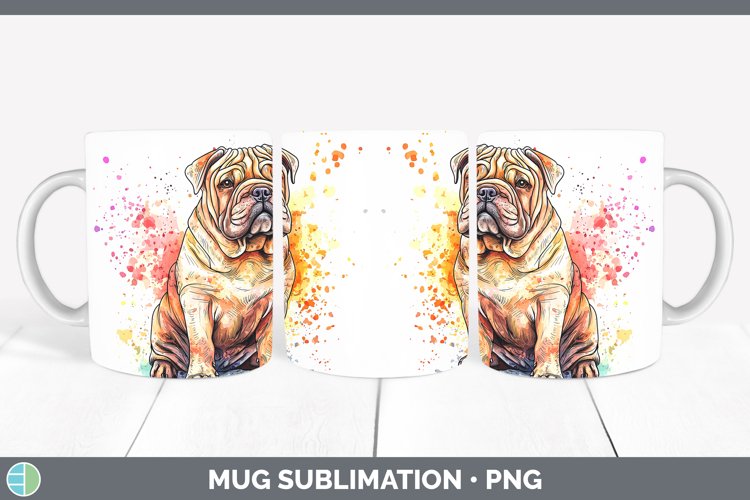 GorgeousWatercolor Splash Mug Wrap design.