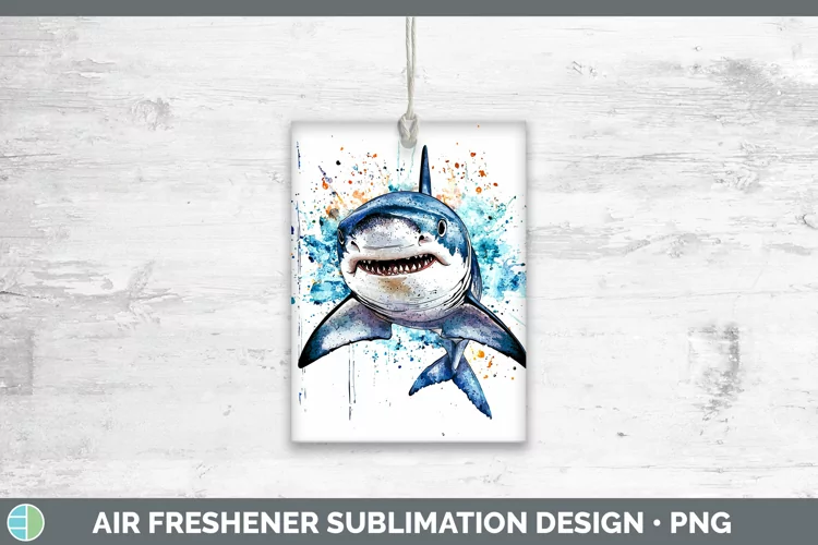 Watercolor Splash Shark Air Freshener Sublimation Car Freshe