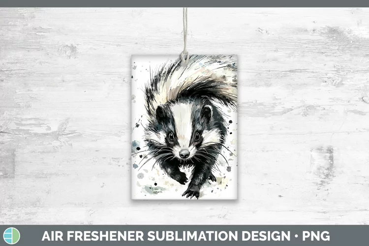 Watercolor Splash Skunk Air Freshener Sublimation Car Freshe