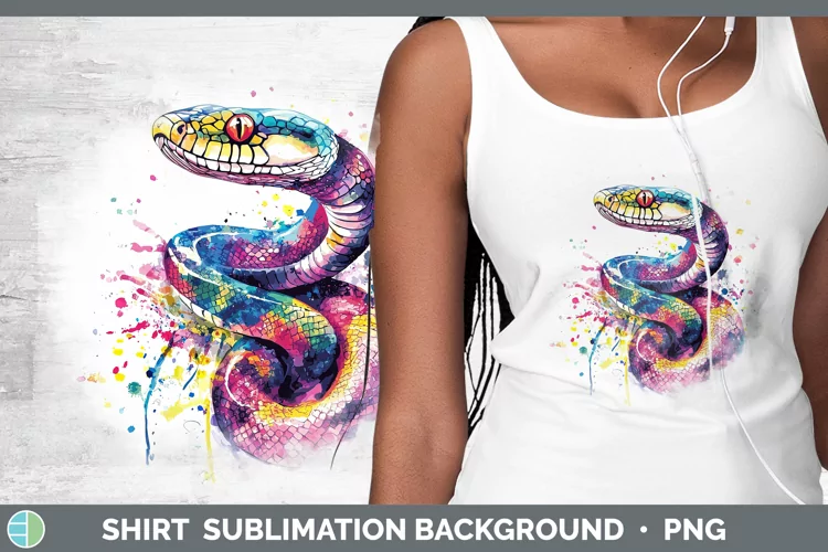 Watercolor Splash Snake Shirt Sublimation Sublimation Backgr